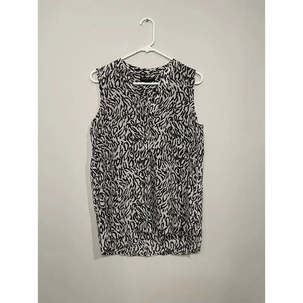 Banana Republic 100% Silk Zebra Print Sleeveless Blouse‎ Top